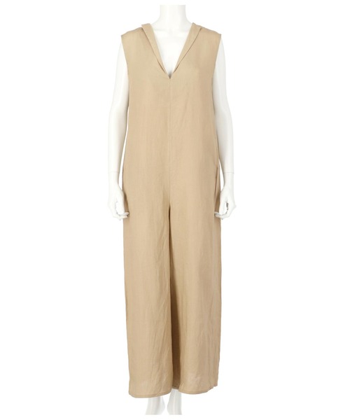 Alluge（アルージュ）の「フレアーシルエットコンビネゾン（つなぎ/オールインワン・レディース・ベージュ/スミクロ・FREE）」の9枚目の写真