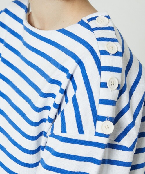 FREAK'S STORE（フリークスストア）の「ショルダーボタンカットミニワンピース（ワンピース・レディース・オフホワイト/ナチュラル/ネイビー/サックスブルー/レッド/ブラック・ﾌﾘ-）」の14枚目の写真