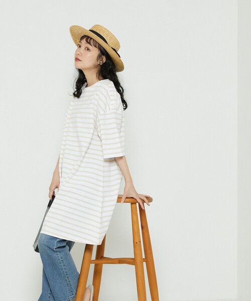 FREAK'S STORE（フリークスストア）の「ショルダーボタンカットミニワンピース（ワンピース・レディース・オフホワイト/ナチュラル/ネイビー/サックスブルー/レッド/ブラック・ﾌﾘ-）」の15枚目の写真