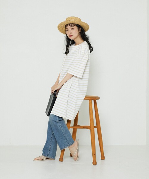 FREAK'S STORE（フリークスストア）の「ショルダーボタンカットミニワンピース（ワンピース・レディース・オフホワイト/ナチュラル/ネイビー/サックスブルー/レッド/ブラック・ﾌﾘ-）」の16枚目の写真