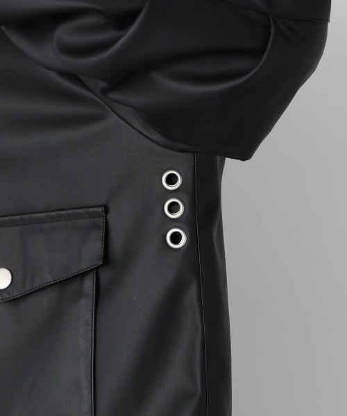 JEANASIS（ジーナシス）の「ビーガンレザーハンティングジャケット/215528（その他アウター・レディース・ブラック/ベージュ・FREE）」の13枚目の写真