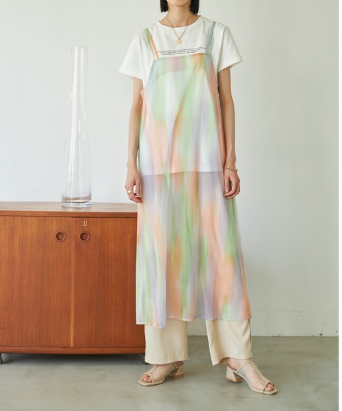 VACANCY（ヴァカンシー）の「ペイント柄チュールキャミワンピース（ワンピース・レディース・その他・FREE）」の2枚目の写真