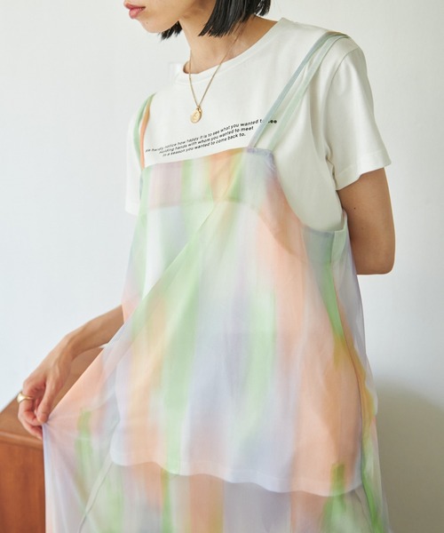 VACANCY（ヴァカンシー）の「ペイント柄チュールキャミワンピース（ワンピース・レディース・その他・FREE）」の7枚目の写真