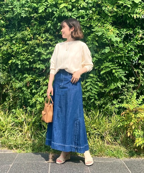 RIVE DROITE（リヴドロワ）の「上質で女性らしい雰囲気を醸し出す　アンゴラタッチドルマンニット（ニット/セーター・レディース・オフホワイト/グレー/レッド・FREE）」の8枚目の写真