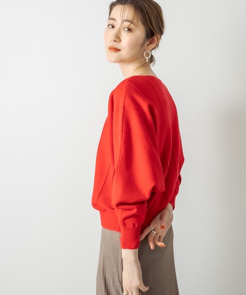 RIVE DROITE（リヴドロワ）の「上質で女性らしい雰囲気を醸し出す　アンゴラタッチドルマンニット（ニット/セーター・レディース・オフホワイト/グレー/レッド・FREE）」の22枚目の写真