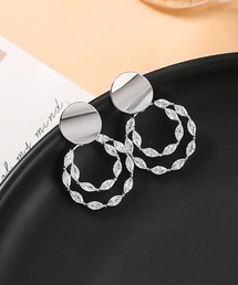 ビジューWリングピアス