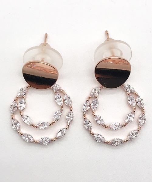 Futier land(フューティアランド)の「ビジューWリングピアス(ピアス(両耳用)・レディース・シルバー/ゴールド・FREE)」の6枚目の写真