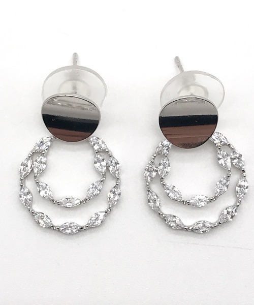 Futier land(フューティアランド)の「ビジューWリングピアス(ピアス(両耳用)・レディース・シルバー/ゴールド・FREE)」の7枚目の写真