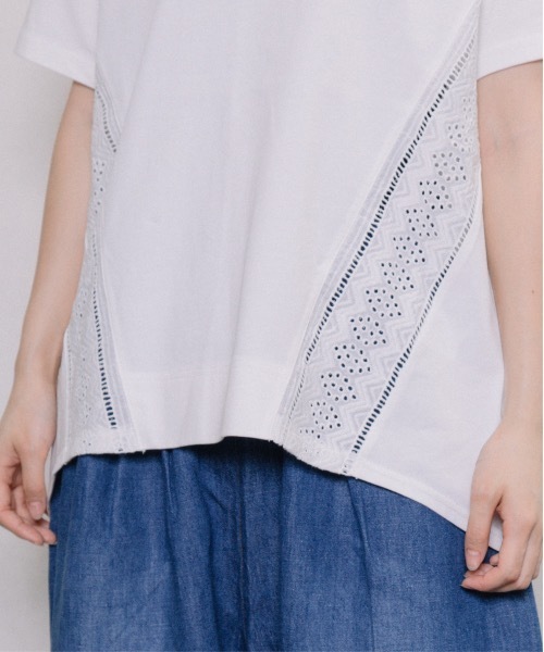 refinedworks（リファインドワークス）の「刺繍レース身頃切替PO（Tシャツ/カットソー・レディース・ブラック/ベージュ/オフホワイト・FREE）」の14枚目の写真
