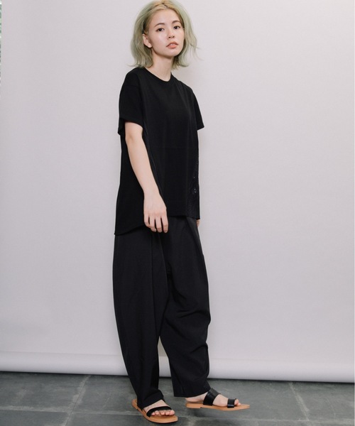 refinedworks（リファインドワークス）の「刺繍レース身頃切替PO（Tシャツ/カットソー・レディース・ブラック/ベージュ/オフホワイト・FREE）」の6枚目の写真