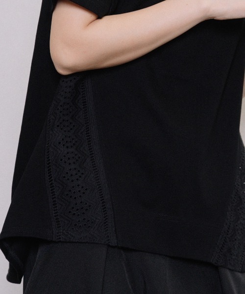 refinedworks（リファインドワークス）の「刺繍レース身頃切替PO（Tシャツ/カットソー・レディース・ブラック/ベージュ/オフホワイト・FREE）」の18枚目の写真