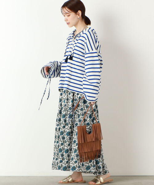 NOLLEY’S(ノーリーズ)の「◇【WEB先行販売】インド柄ワンピース(ワンピース・レディース・ブラック系その他3/ブルー系その他3・FREE)」の9枚目の写真