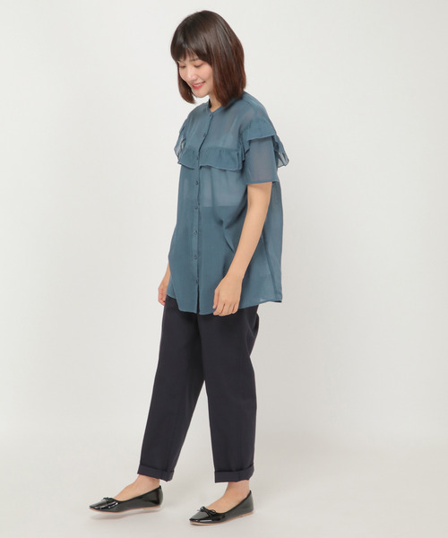 LBC(エルビーシー)の「ラッフルブラウス(シャツ/ブラウス・レディース・オフホワイト/ブルー/ブラック・M)」の4枚目の写真