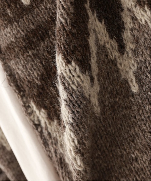 JOURNAL STANDARD relume（ジャーナルスタンダード　レリューム）の「【WEB限定】ノルディック柄ハンドニット　ブルゾン/カーディガン/ルーズカーディガン（カーディガン/ボレロ・メンズ・ベージュ/ブラック・MEDIUM/LARGE）」の20枚目の写真