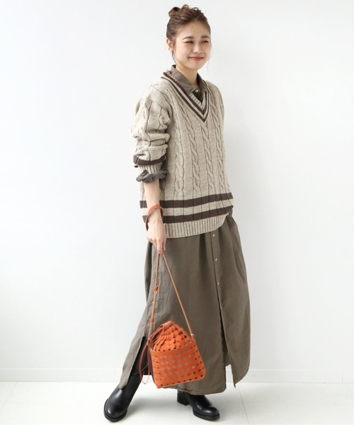 ARMEN(アーメン)の「【ARMEN】UTILITY R/C LONG ONEPIECE SMU:別注ワンピース◆(シャツワンピース・レディース・ブラック/グレー・FREE)」の3枚目の写真