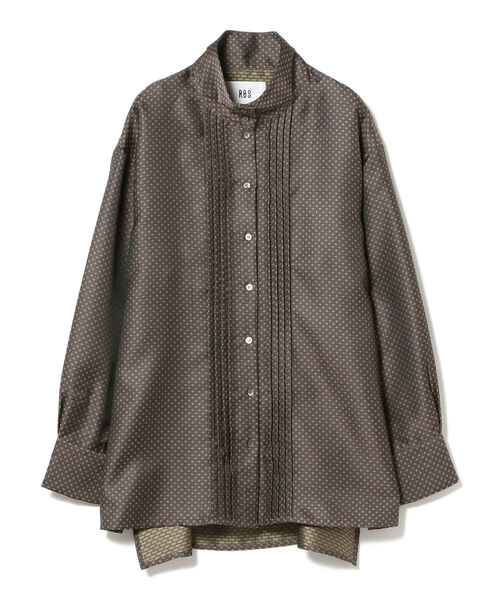 Ray BEAMS(レイビームス)の「RBS / ジャカード バック リボン シャツ(シャツ/ブラウス・レディース・ダークブラウン/バイオレット・ONE SIZE)」の9枚目の写真