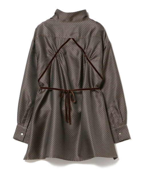 Ray BEAMS(レイビームス)の「RBS / ジャカード バック リボン シャツ(シャツ/ブラウス・レディース・ダークブラウン/バイオレット・ONE SIZE)」の7枚目の写真