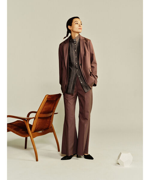 Ray BEAMS(レイビームス)の「RBS / ジャカード バック リボン シャツ(シャツ/ブラウス・レディース・ダークブラウン/バイオレット・ONE SIZE)」の6枚目の写真