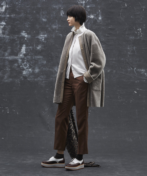 Drawer（ドゥロワー）の「＜Drawer（ドゥロワー）＞ ネップオックスバックシャーリングパンツ（その他パンツ・レディース・ターコイズブルー/ブラウン・40/38/36/34）」の3枚目の写真