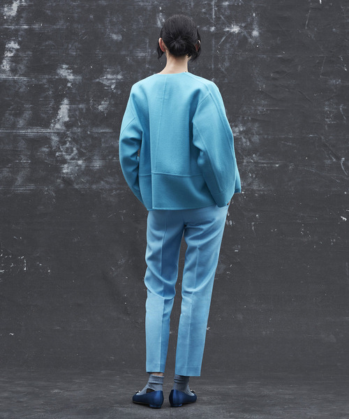 Drawer（ドゥロワー）の「＜Drawer（ドゥロワー）＞ ネップオックスバックシャーリングパンツ（その他パンツ・レディース・ターコイズブルー/ブラウン・40/38/36/34）」の4枚目の写真