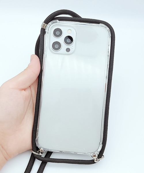 セール】パラコード付き クリアiPhoneケース（スマホケース/カバー