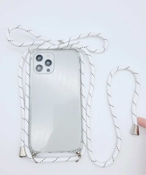 Lace Ladies（レースレディース）の「パラコード付き クリアiPhoneケース（スマホケース/カバー・レディース・グリーン/ブラック/ホワイト・B/F/K/I/C/D/H/A/G/E/J/Q/O/R/P/V/W/U/X）」の5枚目の写真