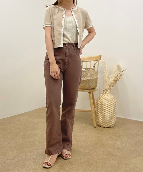 apres jour clair（アプレジュールクレア）の「【apres jour clair】スリットフレアデニム【ZOZOTOWN限定アイテム】（デニムパンツ・レディース・ピンク/インディゴブルー/ライトブルー/ブラウン・MEDIUM/X-LARGE/SMALL）」の15枚目の写真