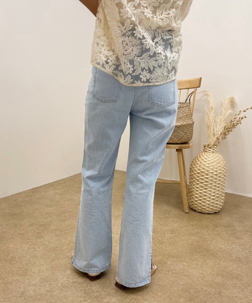 apres jour clair（アプレジュールクレア）の「【apres jour clair】スリットフレアデニム【ZOZOTOWN限定アイテム】（デニムパンツ・レディース・ピンク/インディゴブルー/ライトブルー/ブラウン・MEDIUM/X-LARGE/SMALL）」の21枚目の写真