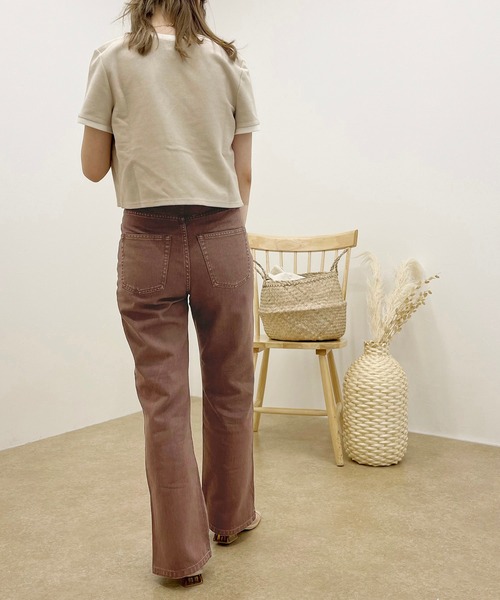 apres jour clair（アプレジュールクレア）の「【apres jour clair】スリットフレアデニム【ZOZOTOWN限定アイテム】（デニムパンツ・レディース・ピンク/インディゴブルー/ライトブルー/ブラウン・MEDIUM/X-LARGE/SMALL）」の16枚目の写真