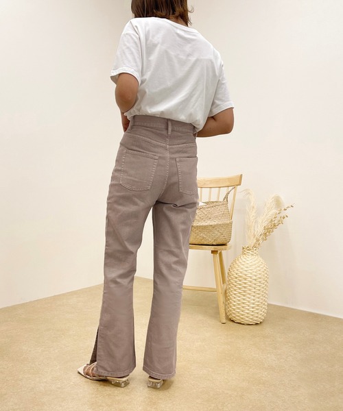 apres jour clair（アプレジュールクレア）の「【apres jour clair】スリットフレアデニム【ZOZOTOWN限定アイテム】（デニムパンツ・レディース・ピンク/インディゴブルー/ライトブルー/ブラウン・MEDIUM/X-LARGE/SMALL）」の5枚目の写真