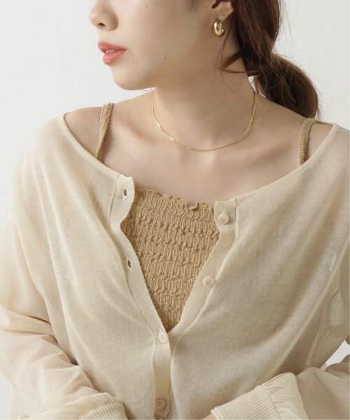 RAY CASSIN（レイカズン）の「くしゅくしゅカップ付きキャミ（キャミソール・レディース・ブラウン/オレンジ/キナリ/ベージュ・FREE）」の4枚目の写真