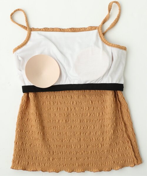 RAY CASSIN（レイカズン）の「くしゅくしゅカップ付きキャミ（キャミソール・レディース・ブラウン/オレンジ/キナリ/ベージュ・FREE）」の10枚目の写真