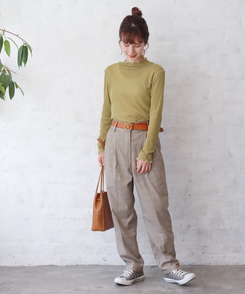 Crisp yours（クリスプユアーズ）の「メロウメッシュTシャツ（Tシャツ/カットソー・レディース・カーキ/アイボリー/テラコッタ・FREE）」の4枚目の写真