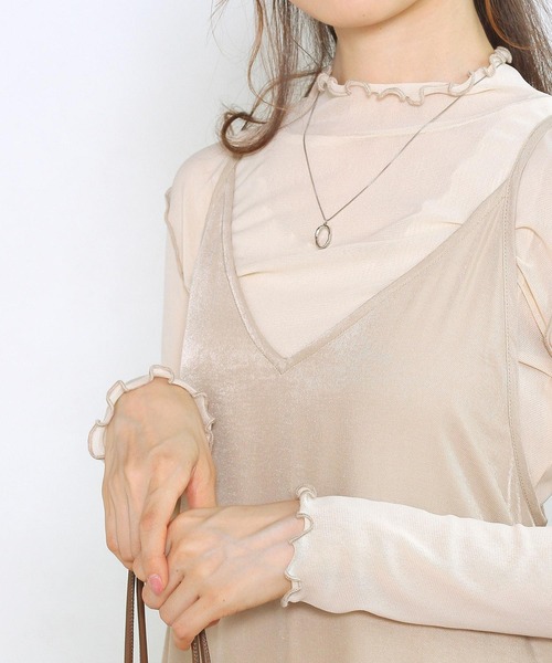 Crisp yours（クリスプユアーズ）の「メロウメッシュTシャツ（Tシャツ/カットソー・レディース・カーキ/アイボリー/テラコッタ・FREE）」の12枚目の写真