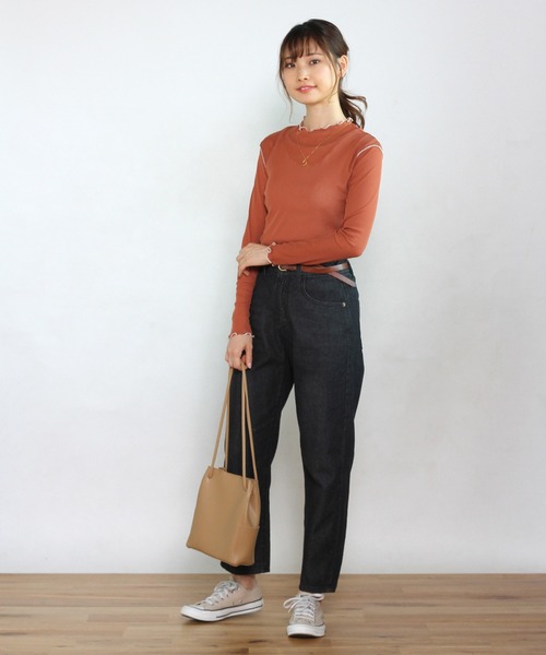 Crisp yours（クリスプユアーズ）の「メロウメッシュTシャツ（Tシャツ/カットソー・レディース・カーキ/アイボリー/テラコッタ・FREE）」の13枚目の写真