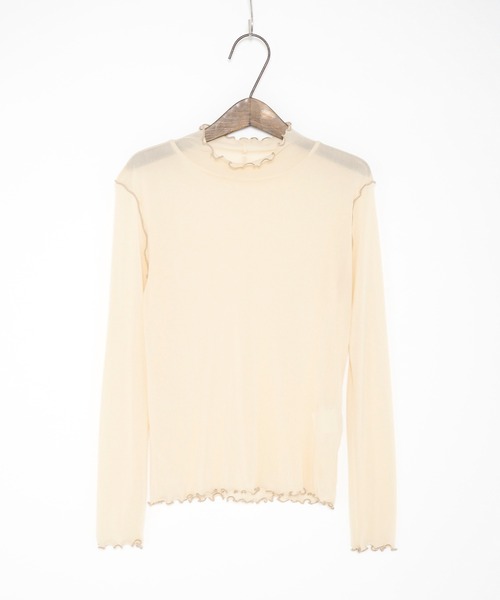 Crisp yours（クリスプユアーズ）の「メロウメッシュTシャツ（Tシャツ/カットソー・レディース・カーキ/アイボリー/テラコッタ・FREE）」の18枚目の写真