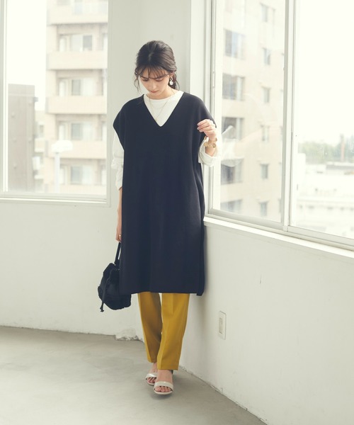 CRAFT STANDARD BOUTIQUE（クラフトスタンダードブティック）の「ジレニットワンピース　＊◇（ベスト・レディース・ブラック/モカ/オリーブ・FREE）」の10枚目の写真