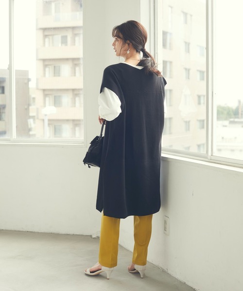 CRAFT STANDARD BOUTIQUE（クラフトスタンダードブティック）の「ジレニットワンピース　＊◇（ベスト・レディース・ブラック/モカ/オリーブ・FREE）」の4枚目の写真