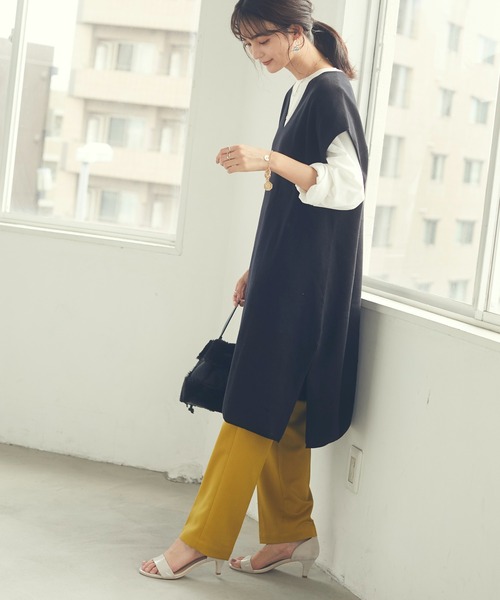 CRAFT STANDARD BOUTIQUE（クラフトスタンダードブティック）の「ジレニットワンピース　＊◇（ベスト・レディース・ブラック/モカ/オリーブ・FREE）」の9枚目の写真