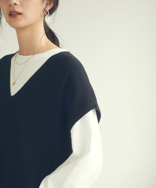 CRAFT STANDARD BOUTIQUE（クラフトスタンダードブティック）の「ジレニットワンピース　＊◇（ベスト・レディース・ブラック/モカ/オリーブ・FREE）」の13枚目の写真