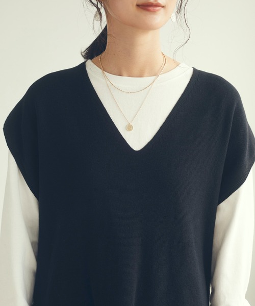 CRAFT STANDARD BOUTIQUE（クラフトスタンダードブティック）の「ジレニットワンピース　＊◇（ベスト・レディース・ブラック/モカ/オリーブ・FREE）」の12枚目の写真