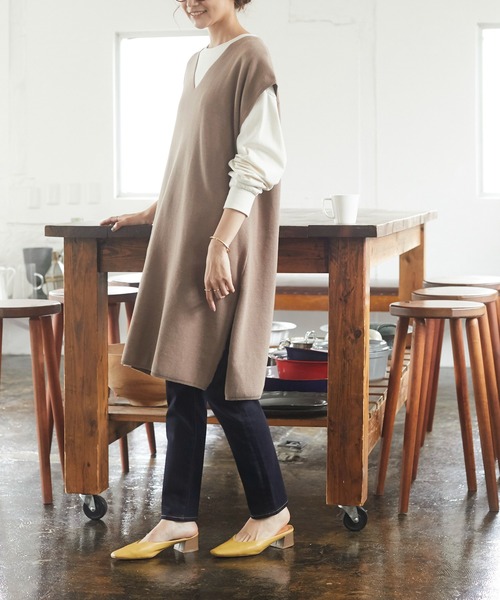 CRAFT STANDARD BOUTIQUE（クラフトスタンダードブティック）の「ジレニットワンピース　＊◇（ベスト・レディース・ブラック/モカ/オリーブ・FREE）」の16枚目の写真