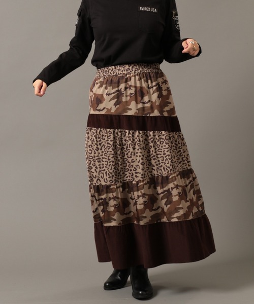 AVIREX（アヴィレックス）の「パターンチェンジスカート/ PATTERN CHANGE SKIRT（スカート・レディース・ブラック/ブラウン/レッド・FREE）」の11枚目の写真