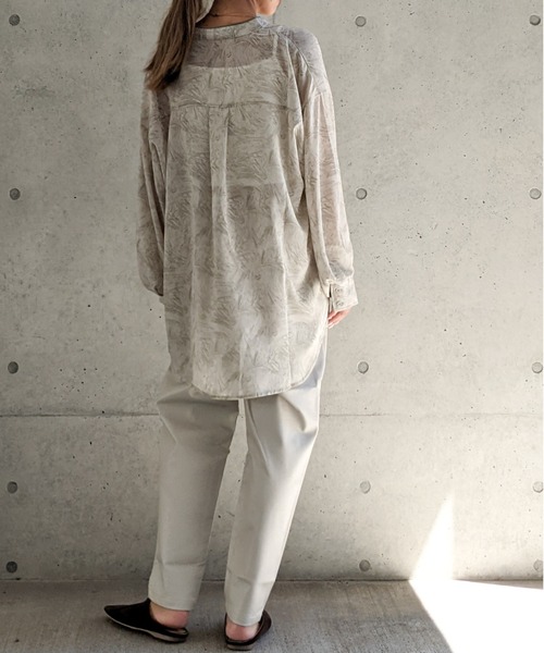 Per sist ence（パーシエンス）の「Per sist ence/パーシエンス　フェイクレザー バックギャザー タックパンツ（その他パンツ・レディース・ベージュ/ブラック/アイボリー・FREE）」の8枚目の写真