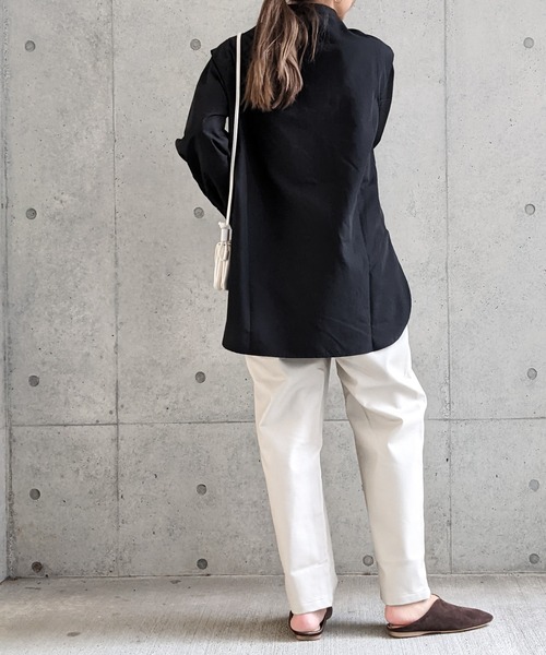 Per sist ence（パーシエンス）の「Per sist ence/パーシエンス　フェイクレザー バックギャザー タックパンツ（その他パンツ・レディース・ベージュ/ブラック/アイボリー・FREE）」の14枚目の写真