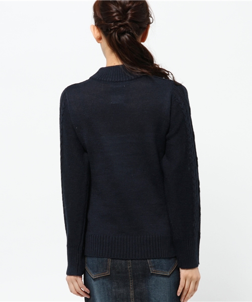 Kastane(カスタネ)の「【Kastane】ハイネックケーブルプルオーバー(ニット/セーター・レディース・ピンク/ネイビー/オフホワイト/グレー・FREE)」の7枚目の写真