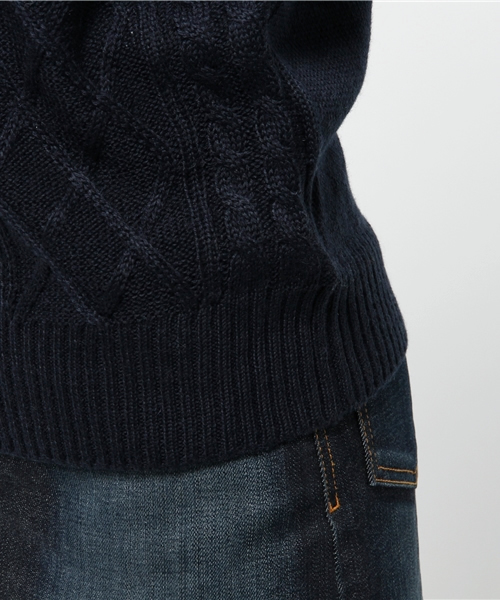 Kastane(カスタネ)の「【Kastane】ハイネックケーブルプルオーバー(ニット/セーター・レディース・ピンク/ネイビー/オフホワイト/グレー・FREE)」の10枚目の写真