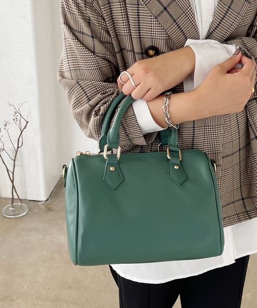 Shelly island（シェリーアイランド）の「ボストンバッグ（ボストンバッグ・レディース・グリーン/ベージュ/ブラック・FREE）」の14枚目の写真