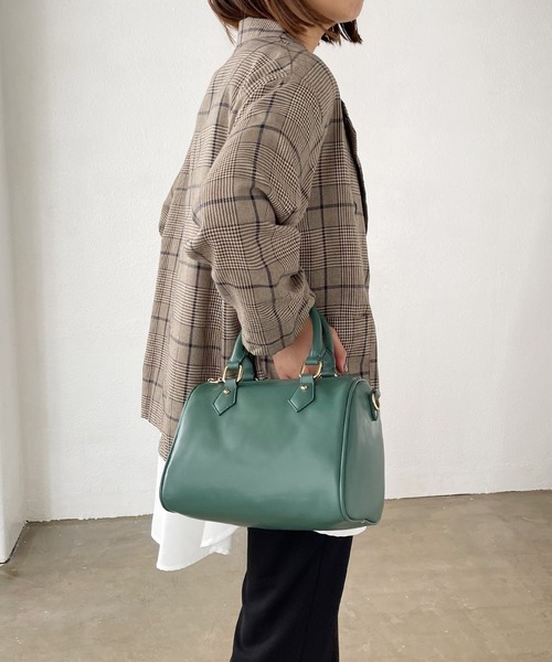 Shelly island（シェリーアイランド）の「ボストンバッグ（ボストンバッグ・レディース・グリーン/ベージュ/ブラック・FREE）」の15枚目の写真