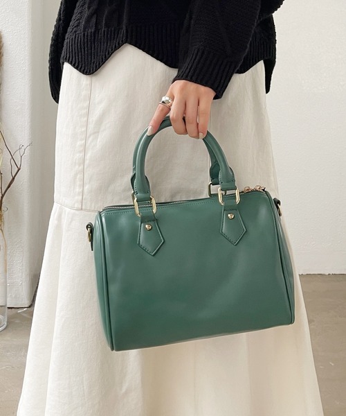 Shelly island（シェリーアイランド）の「ボストンバッグ（ボストンバッグ・レディース・グリーン/ベージュ/ブラック・FREE）」の11枚目の写真